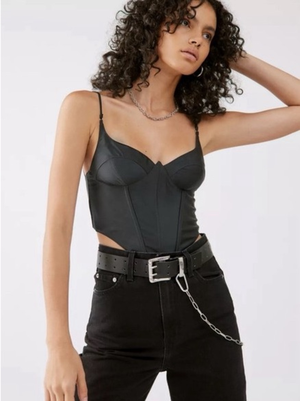 Urban Outfitters Karissa Bustier Top Medium Black NWT